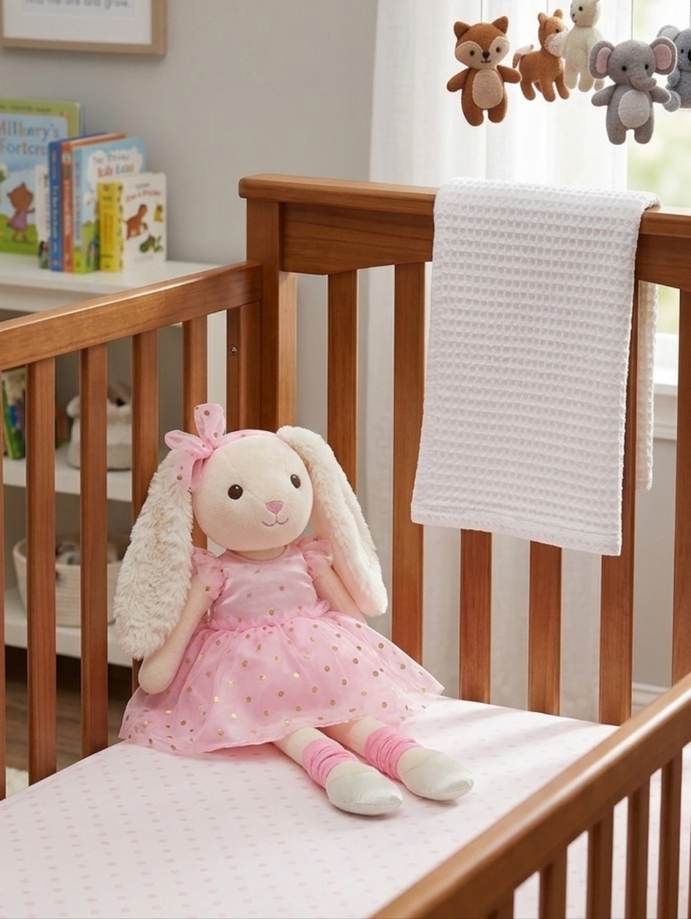 Ballerina Bunny Plush, Pink and Cream, Toy